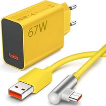 carregador 67W Amarelo Turbo compativel xiaomi 11 12 13 14 ultra redmi nota 11t 12t 13 poco x4 x5 x6 pro tipo c cabo de carregamento usb
