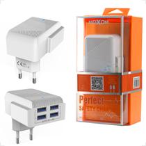 Carregador Adaptador Relâmpago Universal De Segurança Alta Qualidade Com 4 USB 4.4A Moxom Kh-40Y
