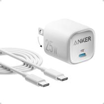 Carregador Anker 25W USB C Compacto e Dobrável Branco