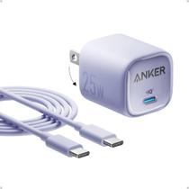 Carregador Anker 25W USB C Compacto e Dobrável Malva