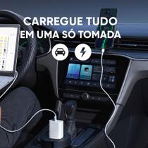 Carregador Automotivo 150W 5 Saídas USB + Tomada Universal Compatível Celular Tablet Notebook Carregador Automotivo 150W 5 Saídas USB + Tomada Universal Compatível Celular Tablet Notebook