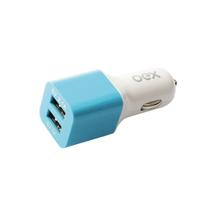 Carregador Automotivo 2 Entradas Usb Oex Cg101 Azul e Branco Portátil Estiloso e Útil com Duas Entradas USB - Csl Importadora Ltda