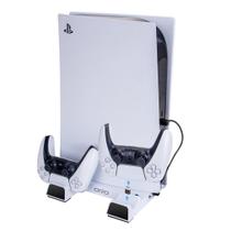 Carregador Base Suporte Vertical Ps5 Led Com Cooler Oivo