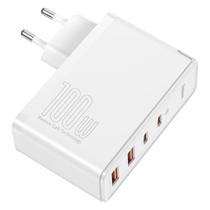 Carregador Baseus 100W Gan2 Pro Portátil 4 Em 1 - Branco