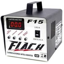 Carregador bateria 15amp 12v bivolt f15 flach com display