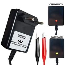 Carregador Bateria Bivolt 6v 800mah Com Led Indicativo Garra Tipo Jacaré