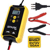 Carregador Bateria Inteligente Automotivo Portátil 6V 12V 150AH Spark BR Carro Moto Reparo Automático Carregamento Rápido Bivolt