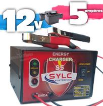Carregador bateria moto barco carro 12v 5a carga inteligente - SYLC