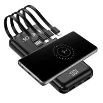 Carregador Bateria Power Bank Com 4 Cabo 10000Mah Portatil