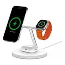 Carregador Belkin Sem Fio 3 Em 1 Wireless Com Carregamento De 15w Cor Branco Carregador Belkin Sem Fio 3 Em 1 Wireless Com Carregamento De 15w Cor Branco