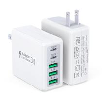 Carregador Bloco de carregador de parede Qwinjwin 50W USB C, pacote com 2 unidades