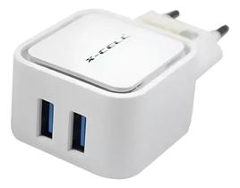 Carregador BRANCO Bateria Celular 2 USB X-CELL - XC-UR-10B Carregador BRANCO Bateria Celular 2 USB X-CELL - XC-UR-10B