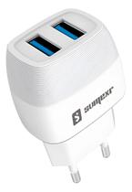 Carregador BRANCO Universal 2 Portas USB Rápido 5v 3.1a SXF3