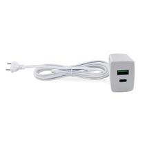 Carregador Bright 3A com USB C + A e Cabo Branco 3 metros Carregador Bright 3A com USB C + A e Cabo Branco 3 metros