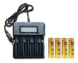 Carregador C/ Visor + 4 Baterias 14500 3.7v 6800mah Lanterna