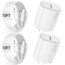 Carregador+cabo de 20 W para iPhone 16 Pro Max com cabo de 10 pés Carregador+cabo de 20 W para iPhone 16 Pro Max com cabo de 10 pés