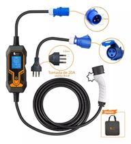 Carregador Carro Elétrico Kit Completo 7 Kw 110/220v Bivolt EV Tipo 2 Portátil Plug-in Para Veiculo - Feyree