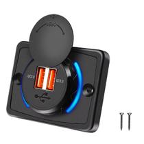 Carregador Carro Turbo Universal 2 Usb 3.1a Led 12 E 24v