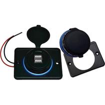 Carregador Celular 12/24V 2 USB Extensor Led Azul Roadstar Carregador Celular 12/24V 2 USB Extensor Led Azul Roadstar