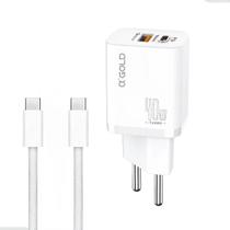 Carregador Celular 40W Usb Tipo C Turbo + Cabo Tipo C CA42-5 A Gold