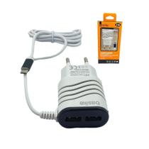 Carregador Celular Basike Rapido 3.1A +2Usb Atacado