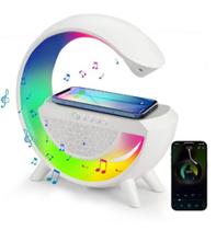 Carregador Celular Indução Luminária Smart Station, Caixa de som Alto-falante