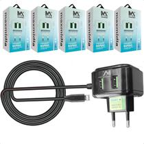 Carregador Celular Kit com 5 Turbo Multiso 2.4a Usb 2 Entrada V8 Atacado Carregador Celular Kit com 5 Turbo Multiso 2.4a Usb 2 Entrada V8 Atacado