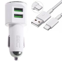 Carregador Celular Smartphone Veicular Carro Turbo 2usb Cabo - KG Carregador Celular Smartphone Veicular Carro Turbo 2usb Cabo - KG