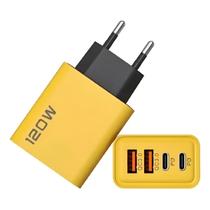 Carregador Celular Turbo 120w 4 Portas Usb A Tipo C Amarelo