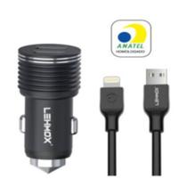 Carregador Celular Veicular Carro 3.1A Turbo Power 2 Saídas Usb + Cabo Lightning - Lehmox Carregador Celular Veicular Carro 3.1A Turbo Power 2 Saídas Usb + Cabo Lightning - Lehmox