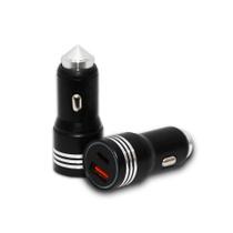 Carregador Celular Veicular Carro Rápido 2 Entradas USB e TIPO C