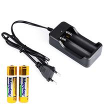 Carregador Com 2 Pilhas Duplo De Pilha E Bateria 4.2v Li-Ion 18650 Com Led Indicador LPJA02LUA2PI