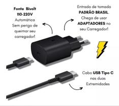 *Carregador Compativel 45W Super Fast Charge+Cabo USB-C -Preto