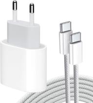 Carregador compativel com Iphone 15 Fonte 20W Cabo USB.C Carregador compativel com Iphone 15 Fonte 20W Cabo USB.C