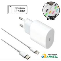 Carregador Compatível iPhone Completo Turbo 20w iPhone X 11 12 13 14 MFI Reforçado Com Garantia