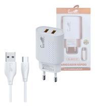 Carregador Completo 02 Portas Usb E Cabo Tipo-c El-4011-ty Carregador Completo 02 Portas Usb E Cabo Tipo-c El-4011-ty