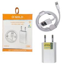 Carregador Completo A'Gold Para Lightning Fonte e Cabo 10W