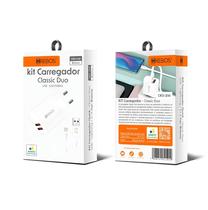 Carregador Completo Classic Duo 40W Lightning Hrebos CRG214i Carregador Completo Classic Duo 40W Lightning Hrebos CRG214i