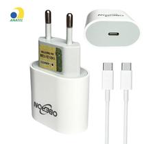 Carregador Completo Fonte Turbo 20W + Cabo USB-C Compatível Com Iphone 15 16 E Android - Oberon