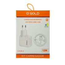 Carregador Completo Lightning Fonte e Cabo 12W ALPHAGOLD CA30-2