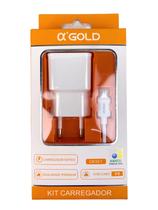 Carregador Completo Micro USB V8 A'Gold Fonte Cabo 2.1A CA10-1