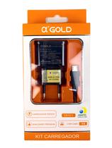 Carregador Completo Micro USB V8 A'Gold Fonte Cabo 2.1A CA10-1 Carregador Completo Micro USB V8 A'Gold Fonte Cabo 2.1A CA10-1
