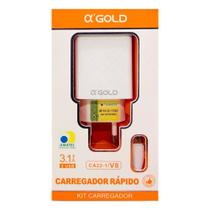 Carregador Completo Micro USB V8 Fonte e Cabo 3.1A A'Gold CA22-1