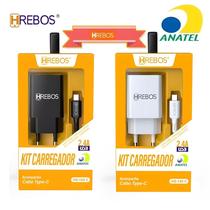 Carregador Completo Para Micro USB V8 Fonte e Cabo Hrebos HS-150C Carregador Completo Para Micro USB V8 Fonte e Cabo Hrebos HS-150C