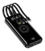 Carregador Completo Portátil 10000mah Power Bank Universal 4 Cabos