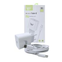 Carregador Completo Tipo-C / Tipo-C com 02 Portas USB 20W 5.1A Cabo Móvel 1 metro Altomex AL-5020-Type-C