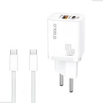 Carregador Completo Turbo 40W Duas Entradas Cabo Tipo C A'Gold CA42-5
