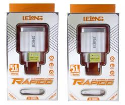 Carregador completo type-C LELONG 5.1A 2 entradas USB