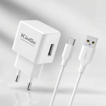 Carregador Completo USB Para Tipo C Fonte e Cabo 1.2A Kingo U101 Carregador Completo USB Para Tipo C Fonte e Cabo 1.2A Kingo U101