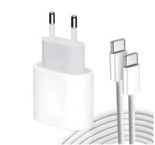 Carregador Completo UsbC 20W Compatível com iPhone15,15Pro,15Promax,16 com Fonte Turbo